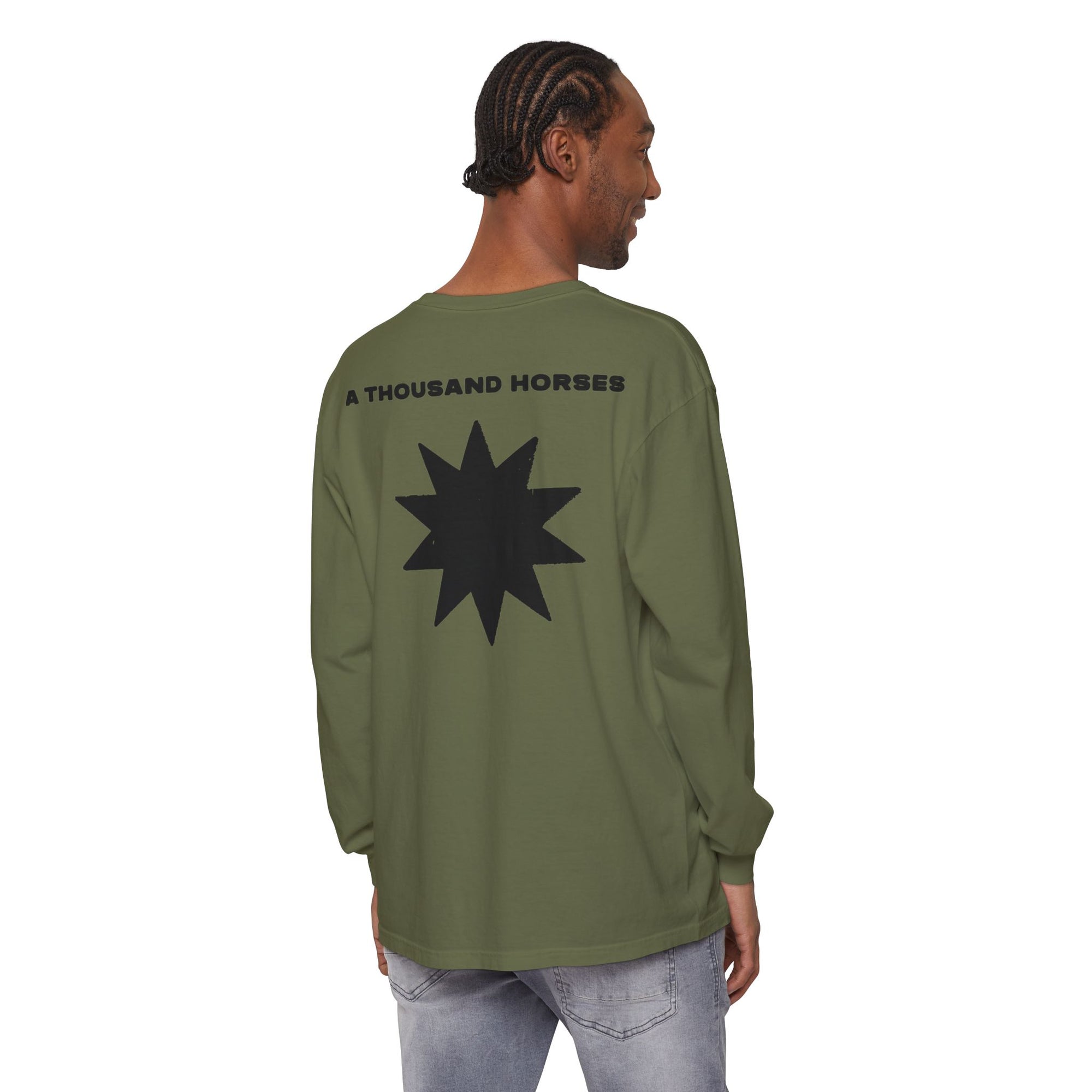 A Thousand Horses - Initial Burst Olive Long Sleeves